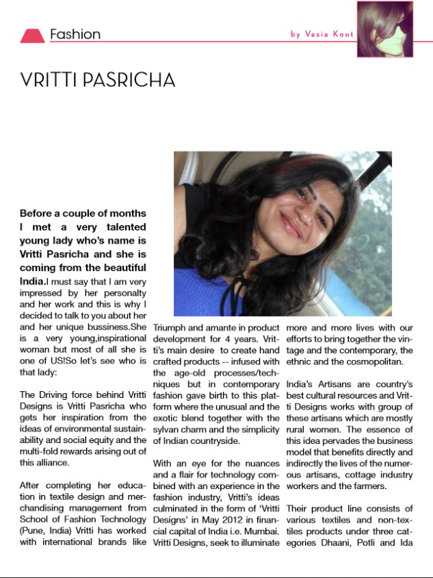 VDPL published in Influential Women Magazine 2013