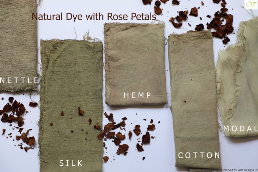 Coating the threads naturally-  Natural dye with Rose Petals
