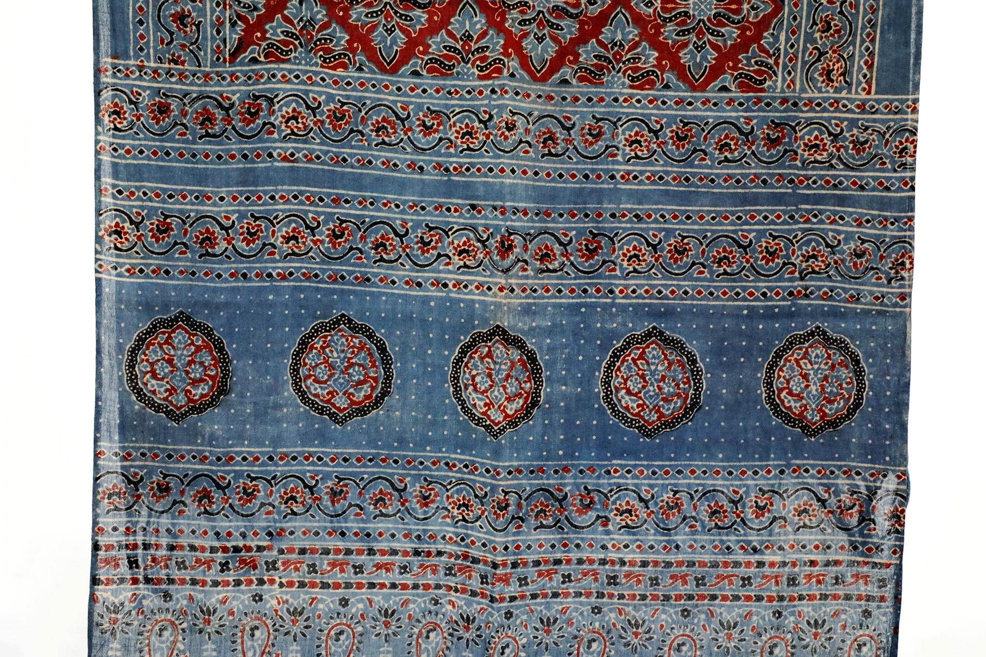 Indigo Blue Scarf in Beautiful Ajrakh Print • Vritti Designs