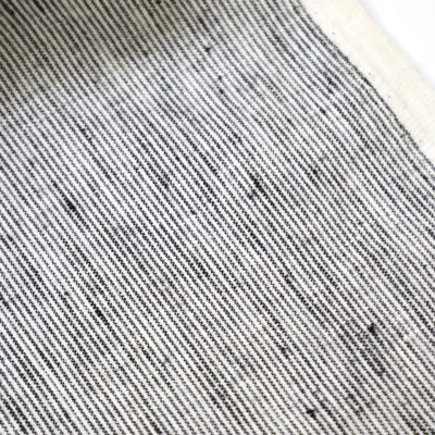 Striped Linen Fabric in Black and White • Vritti Designs