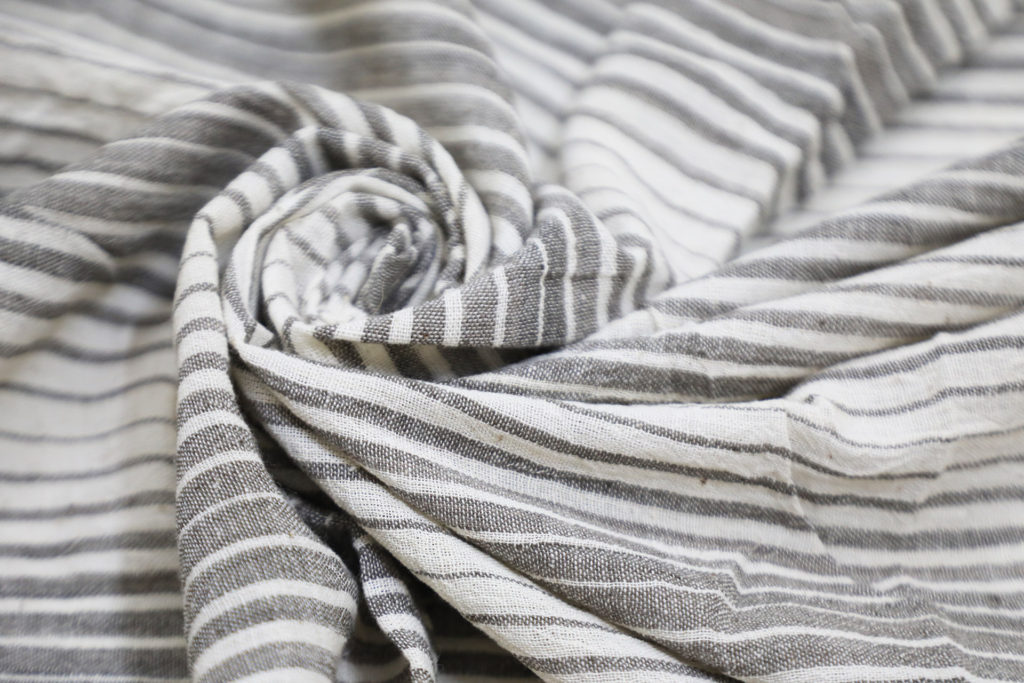 Black Striped Organic Cotton Fabric • Vritti Designs