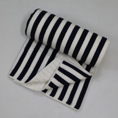 Blue Striped Quilt Set