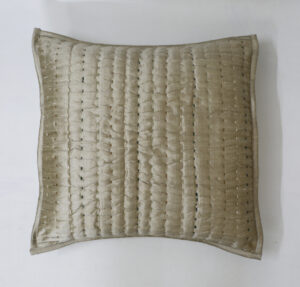 Green - Bengal Kantha Work Reversible Silk Cushion Cover 13