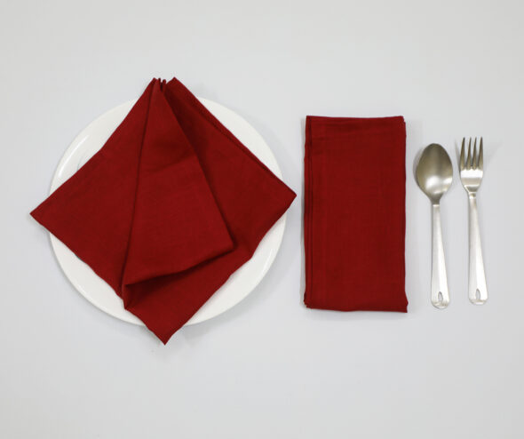 Red Linen Napkin Set