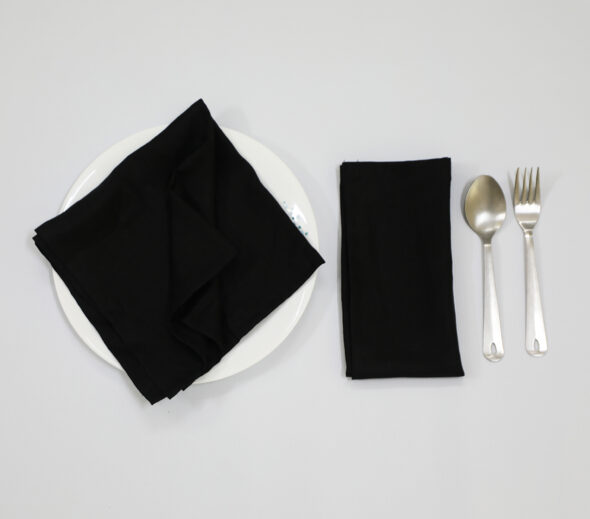 Black Linen Table Napkins