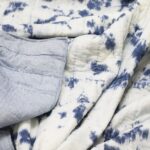 White and Blue Kantha Quilt in Tie & dye - Image 3