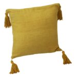 Light Yellow Cushion Cover in Silk - 16" X 16" - Image 2