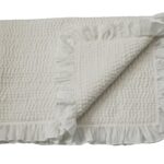 White Cotton Baby Quilt with Frill edges - Image 3