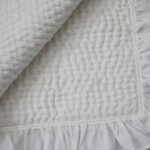 White Cotton Baby Quilt with Frill edges - Image 2