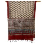 Ajrakh Print Cotton Scarf in Multicolour - Image 2