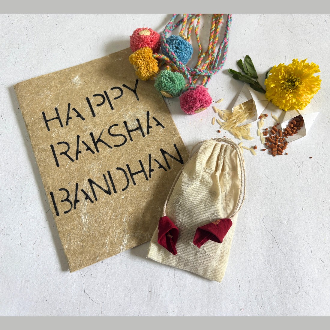 Eco Friendly seed rakhi - Pom Pom rakhi - Image 3