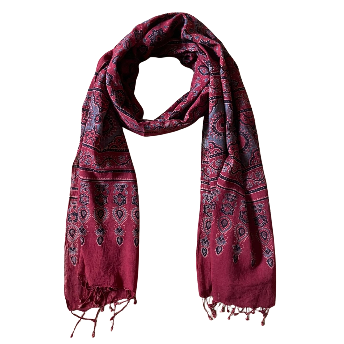 Ajrakh cotton stole for ladies