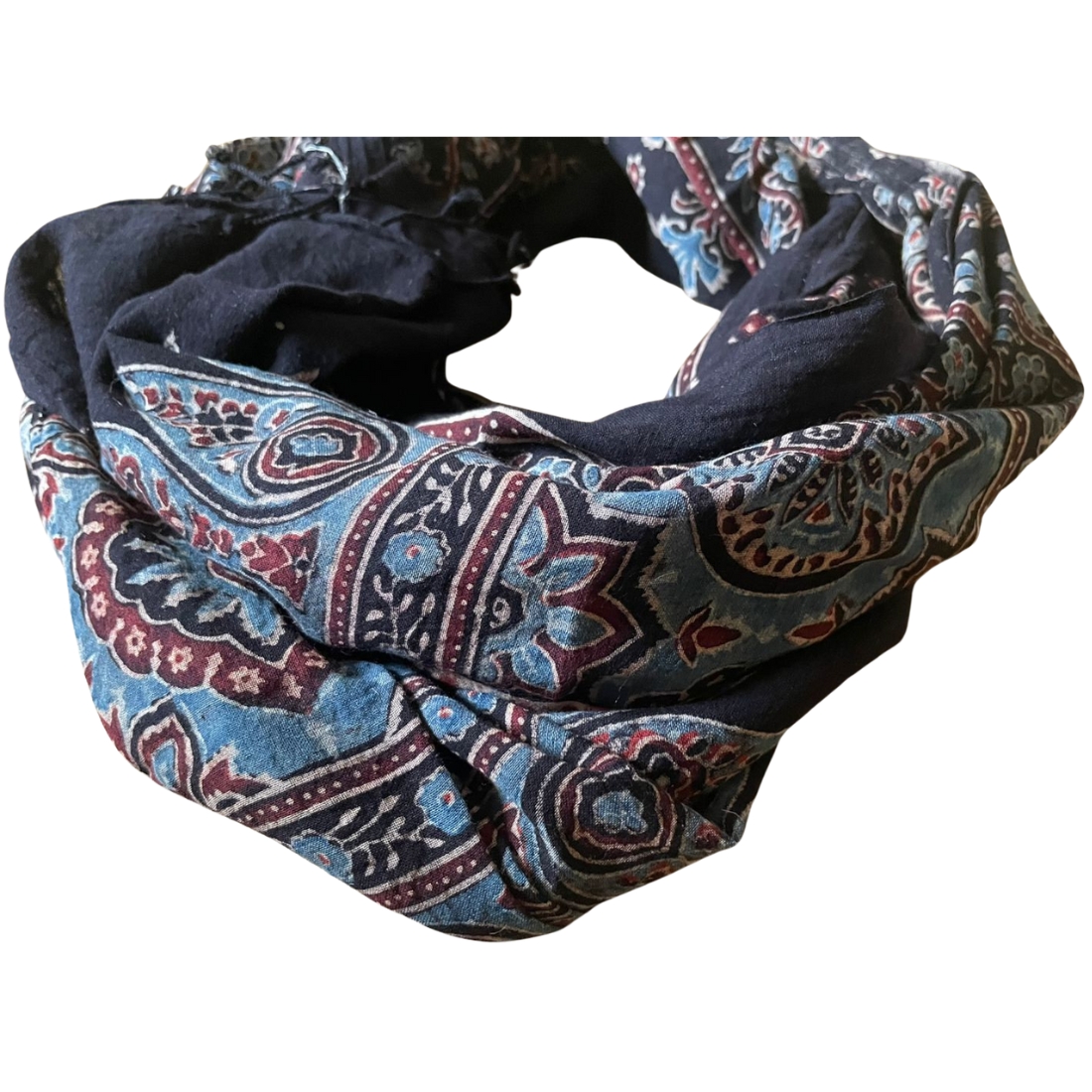 Ajrakh print Stole in black