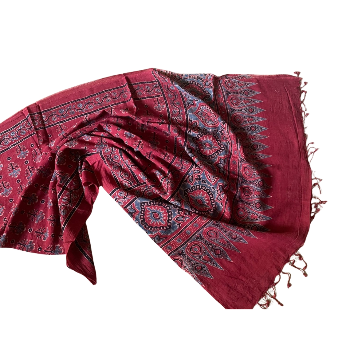 Women Ajrakh Print Stole - Image 5
