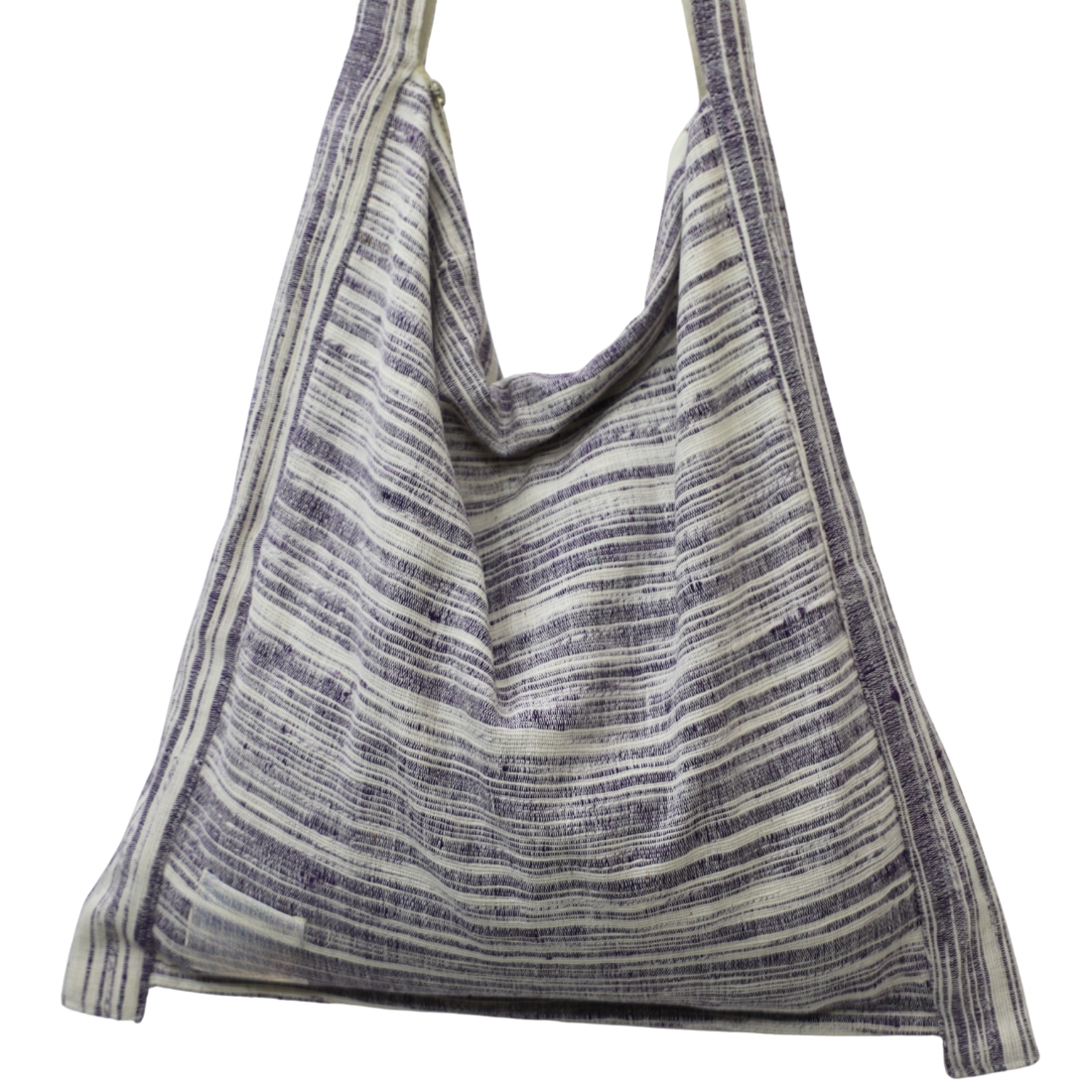 Indian Jhola Bag with Zip In Purple - Image 2