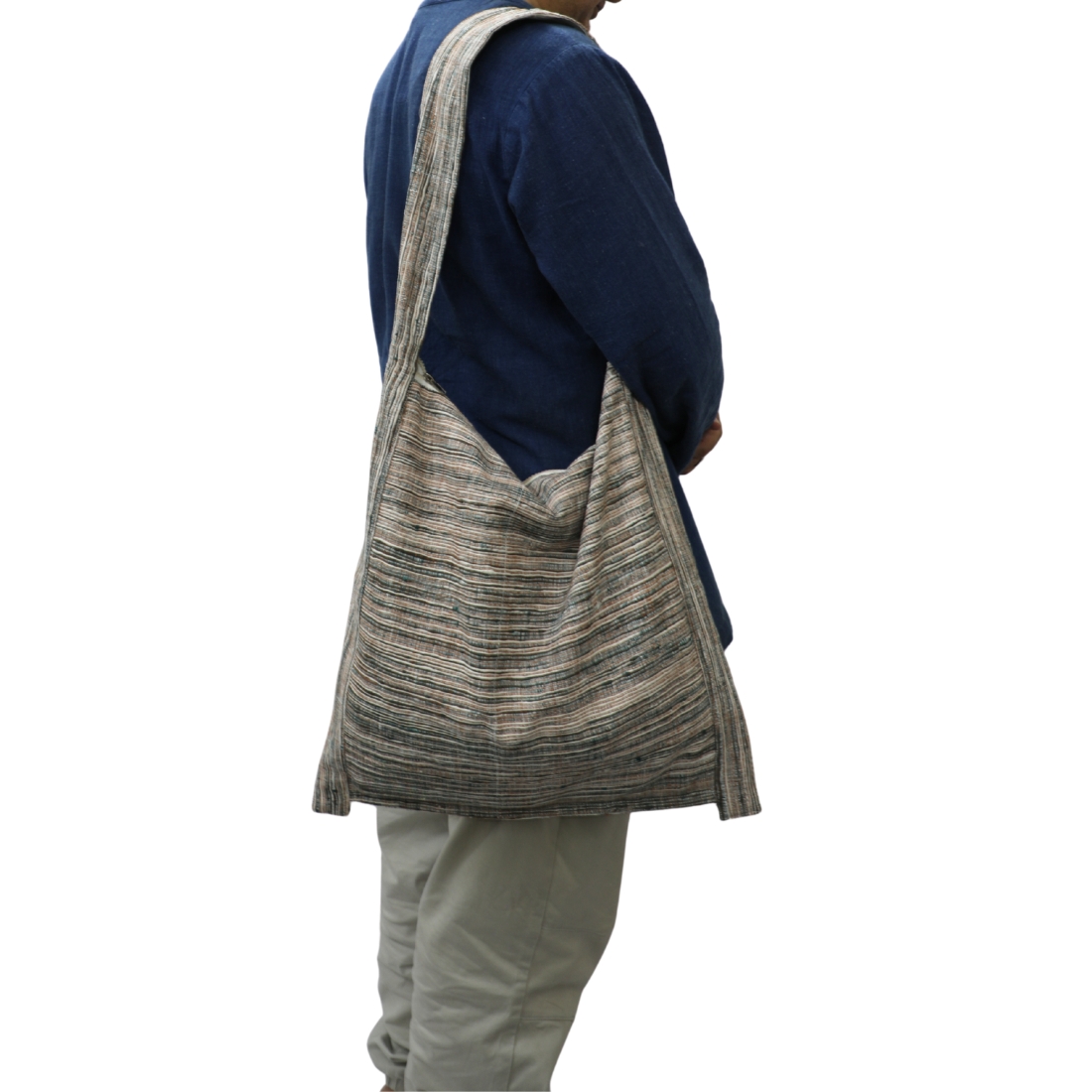 Cotton Cloth Bag in Charcoal Black - Image 3