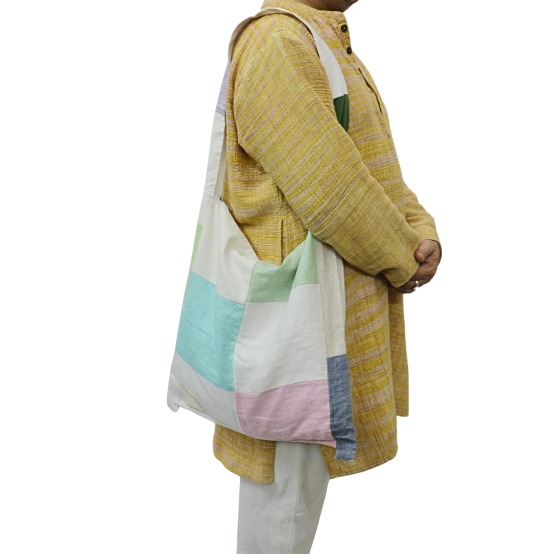 Sustainable Jhola Bag in Upcycle Linen - Image 5