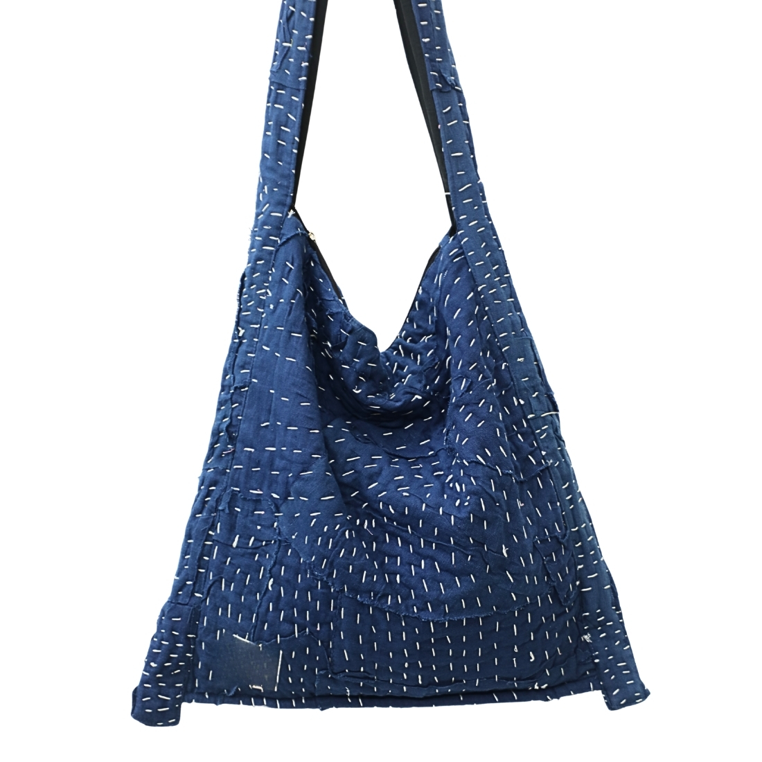 Indigo Kantha Patchwork Bag - Image 2