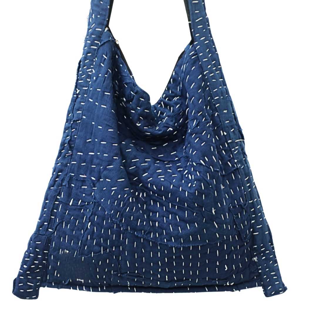Indigo Kantha Patchwork Bag - Image 3